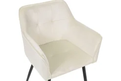 Karmstoler-Sett med 2 spisestoler Jasmin Beige,Svart