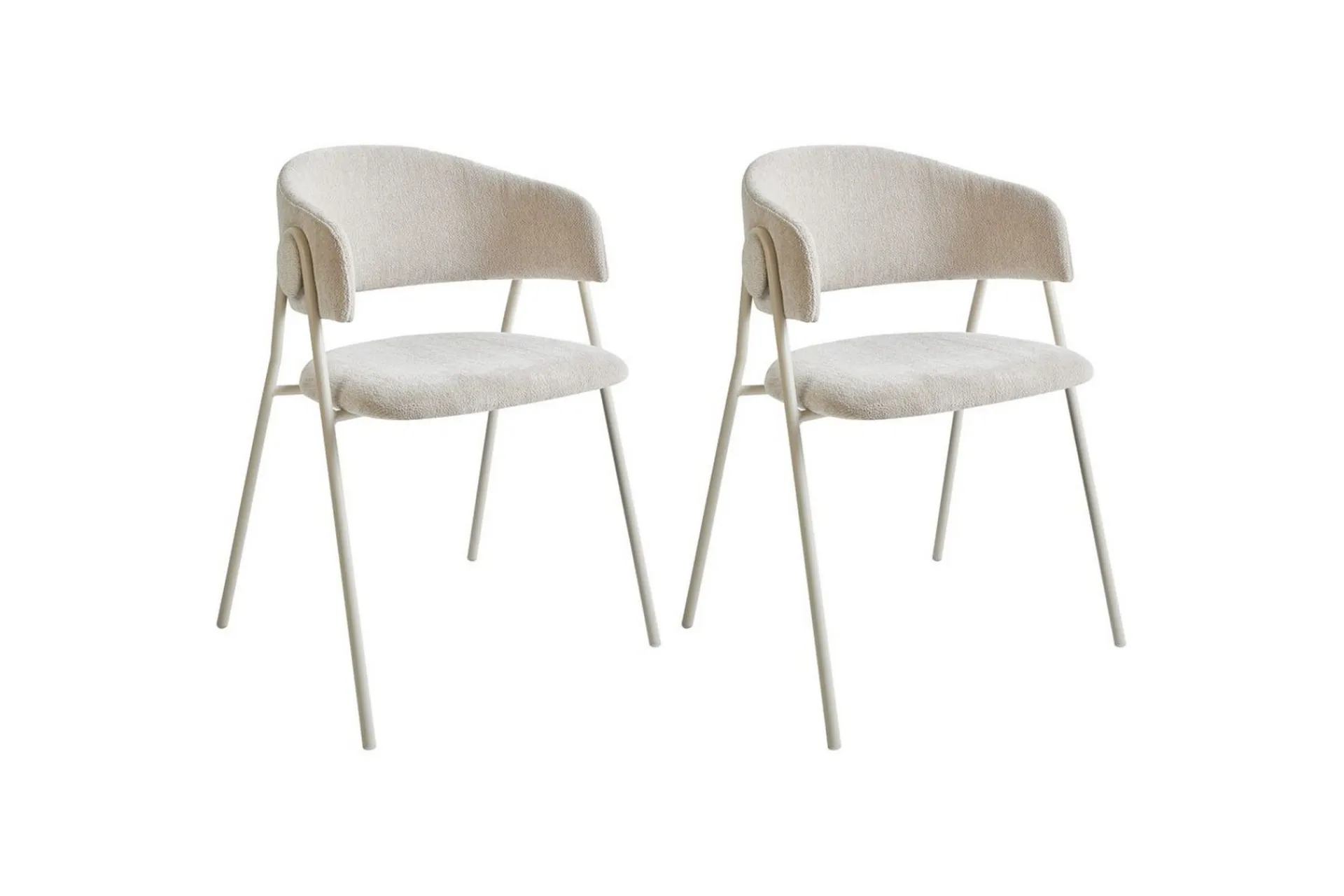 Karmstoler-Sett med 2 spisestuestoler Alanson Beige
