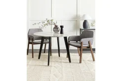 Karmstoler-Sett med 2 spisestuestoler Albion Grey,Brun