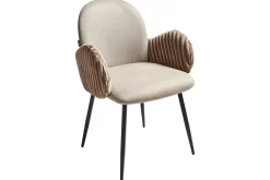 Karmstoler-Sett med 2 spisestuestoler Amity Beige,Svart,Brun