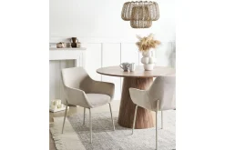 Karmstoler-Sett med 2 spisestuestoler Bowdon Beige