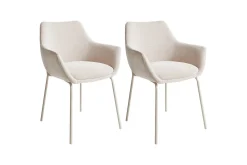 Karmstoler-Sett med 2 spisestuestoler Bowdon Beige
