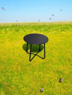 Balkongmøbler-Seville Sidebord Rund Ø45 cm Svart