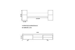 Tv-Møbelsett-Seyra Tv-stativ 45 cm Hvit,Eik
