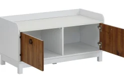 Benk|Skohylle Med Benk-Shellake Skobenk 92x45 cm Natur,Hvit