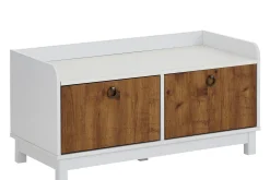 Benk|Skohylle Med Benk-Shellake Skobenk 92x45 cm Natur,Hvit