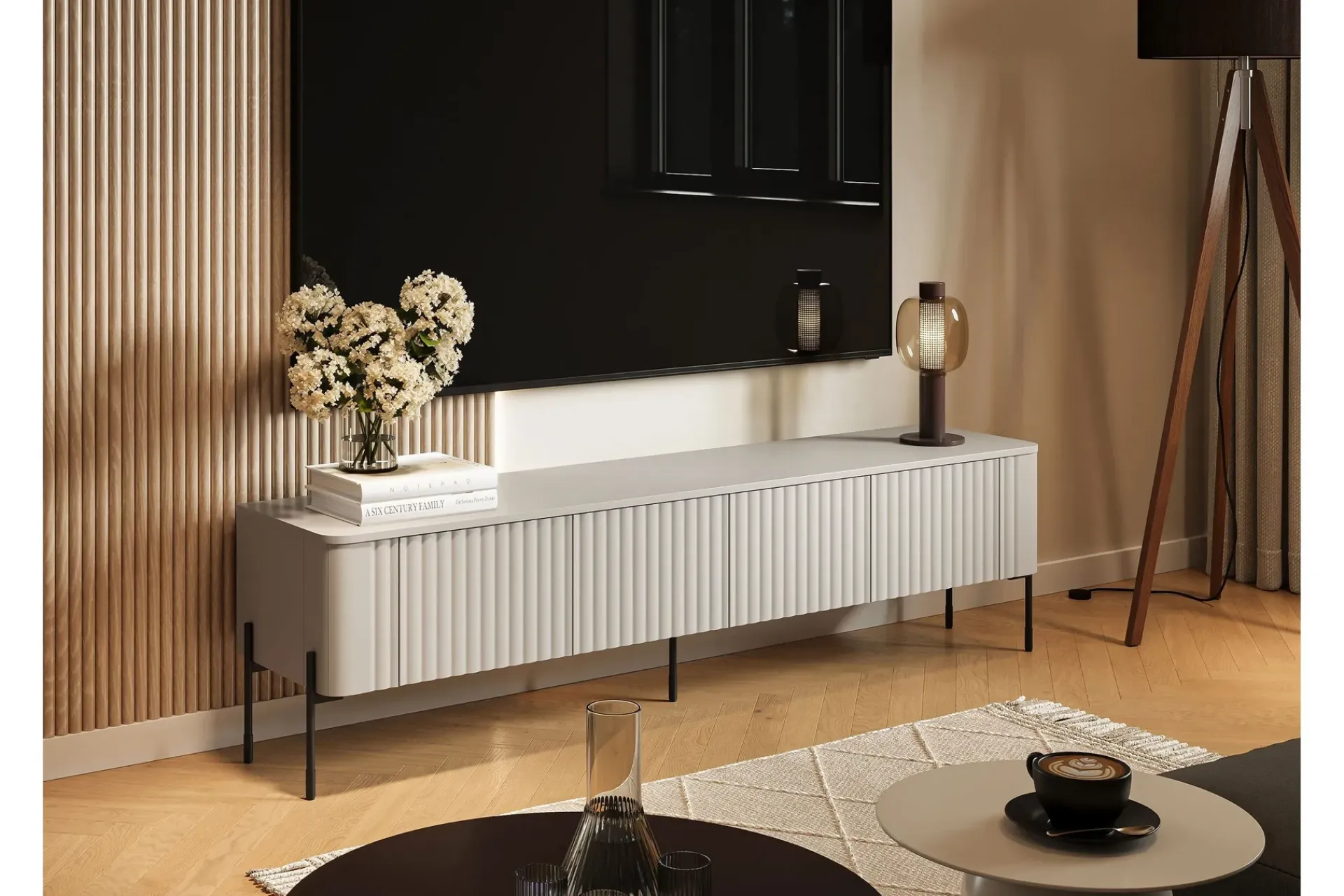 Tv-Benk & Mediabenk-Sherie Tv-Benk 190x40 cm Beige