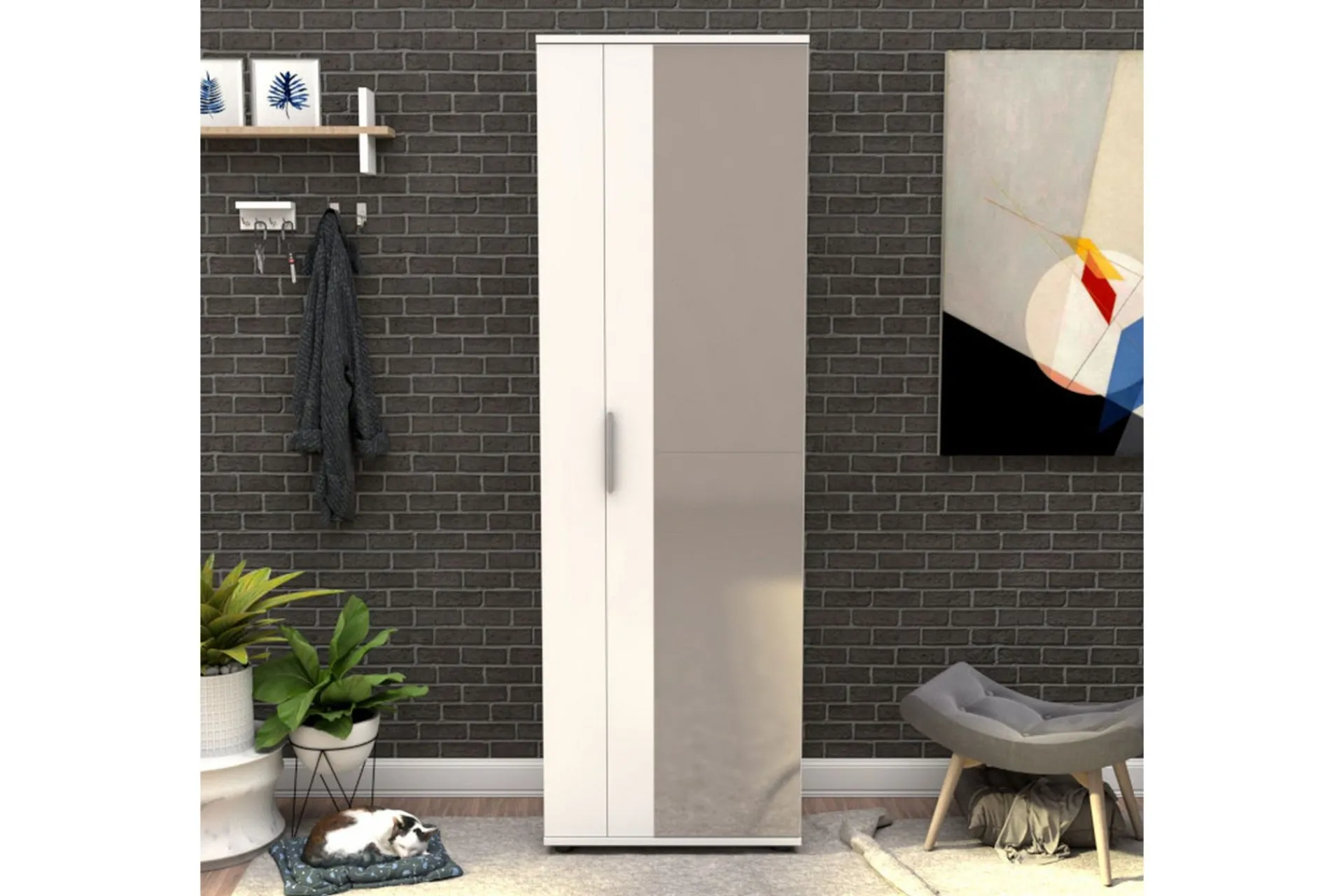 Skohylle & Skostativ|Gangoppbevaring-Shoe Cabinet Hvit