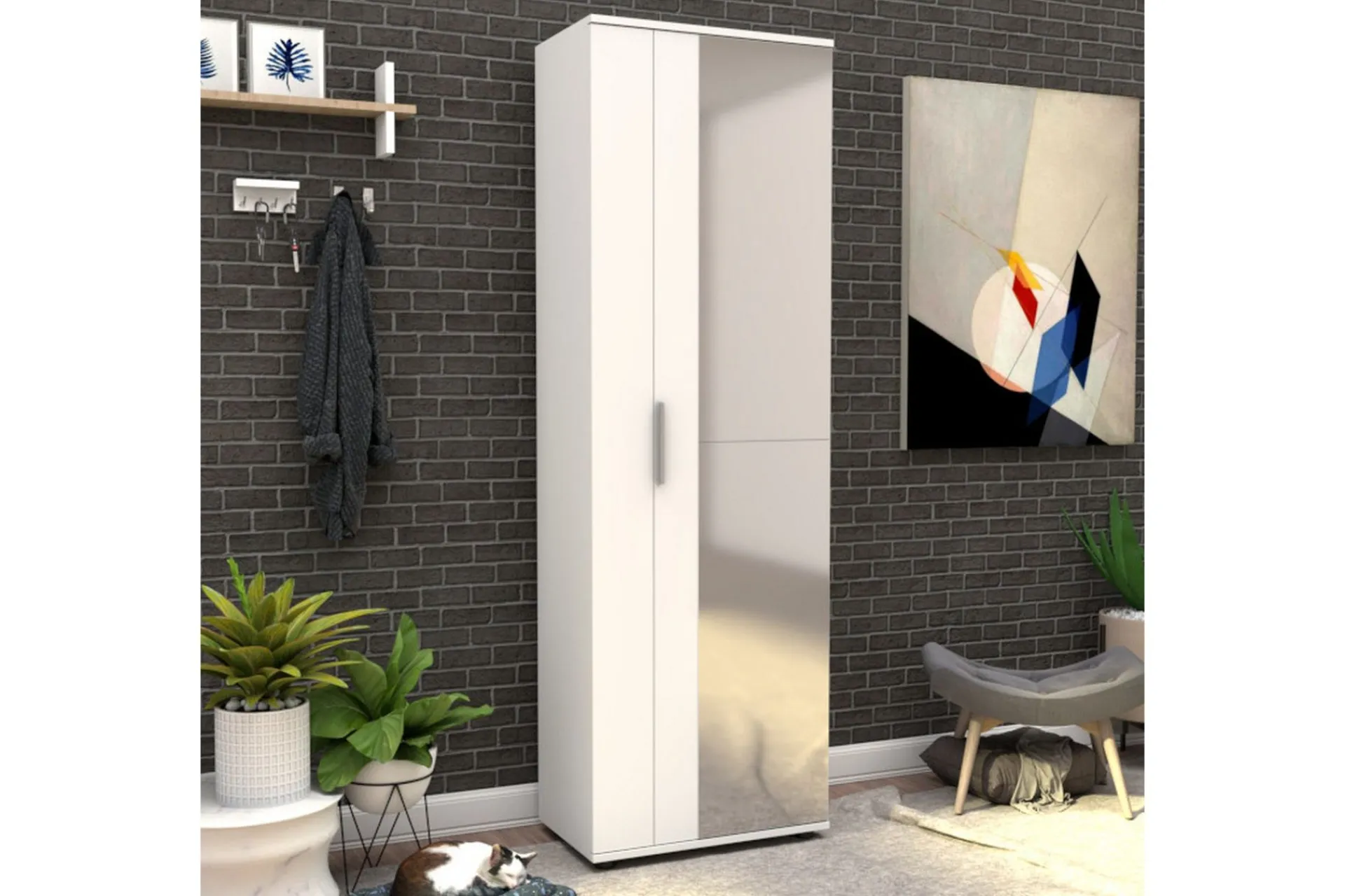 Skohylle & Skostativ|Gangoppbevaring-Shoe Cabinet Hvit