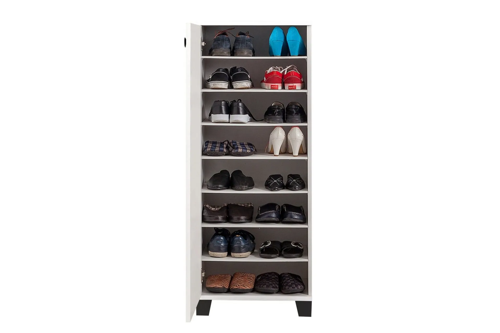 Gangoppbevaring-Shoe Cabinet Hvit|Svart Svart,Hvit