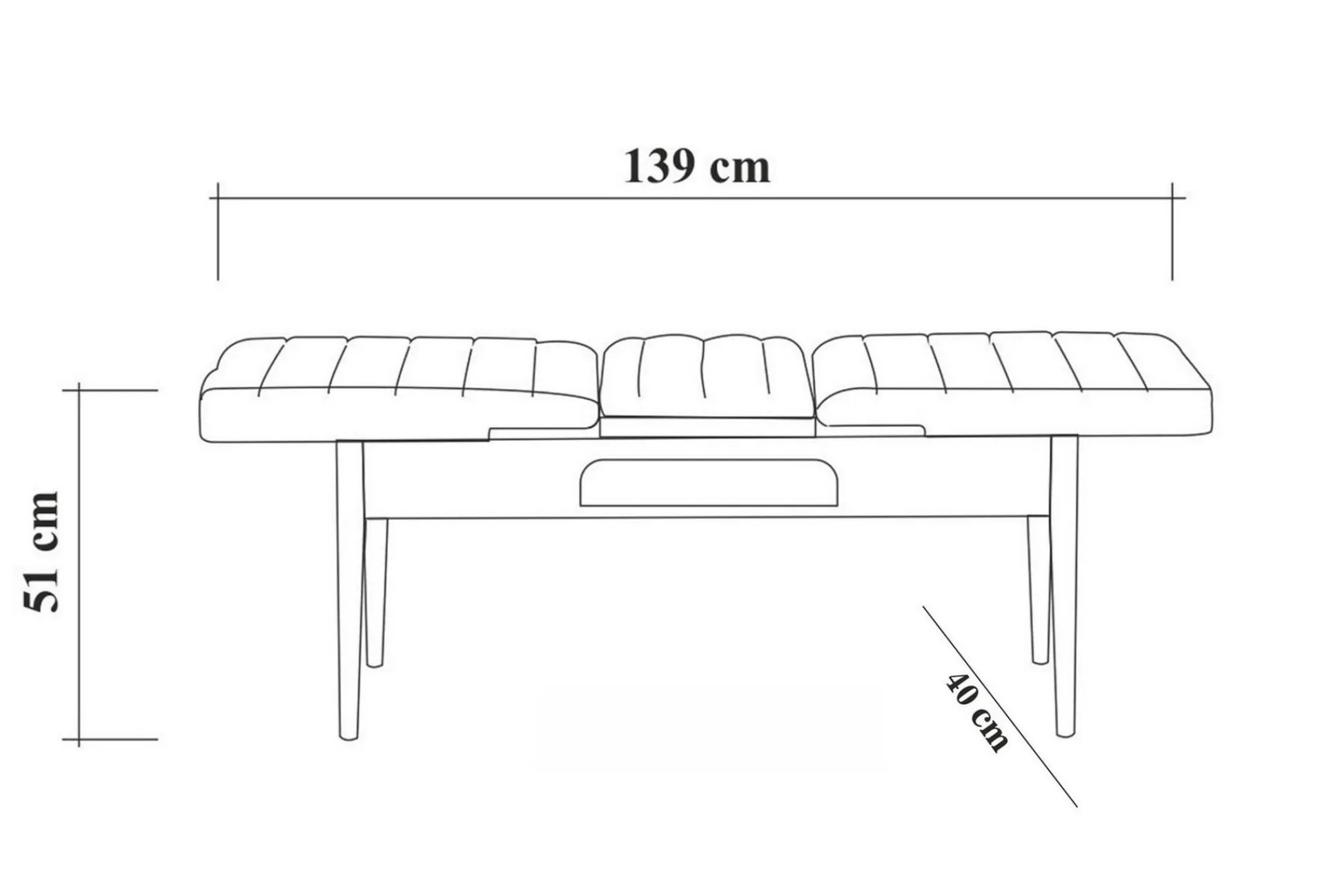 Entrebenk|Benk-Shundrea Benk 51 cm Valnöt