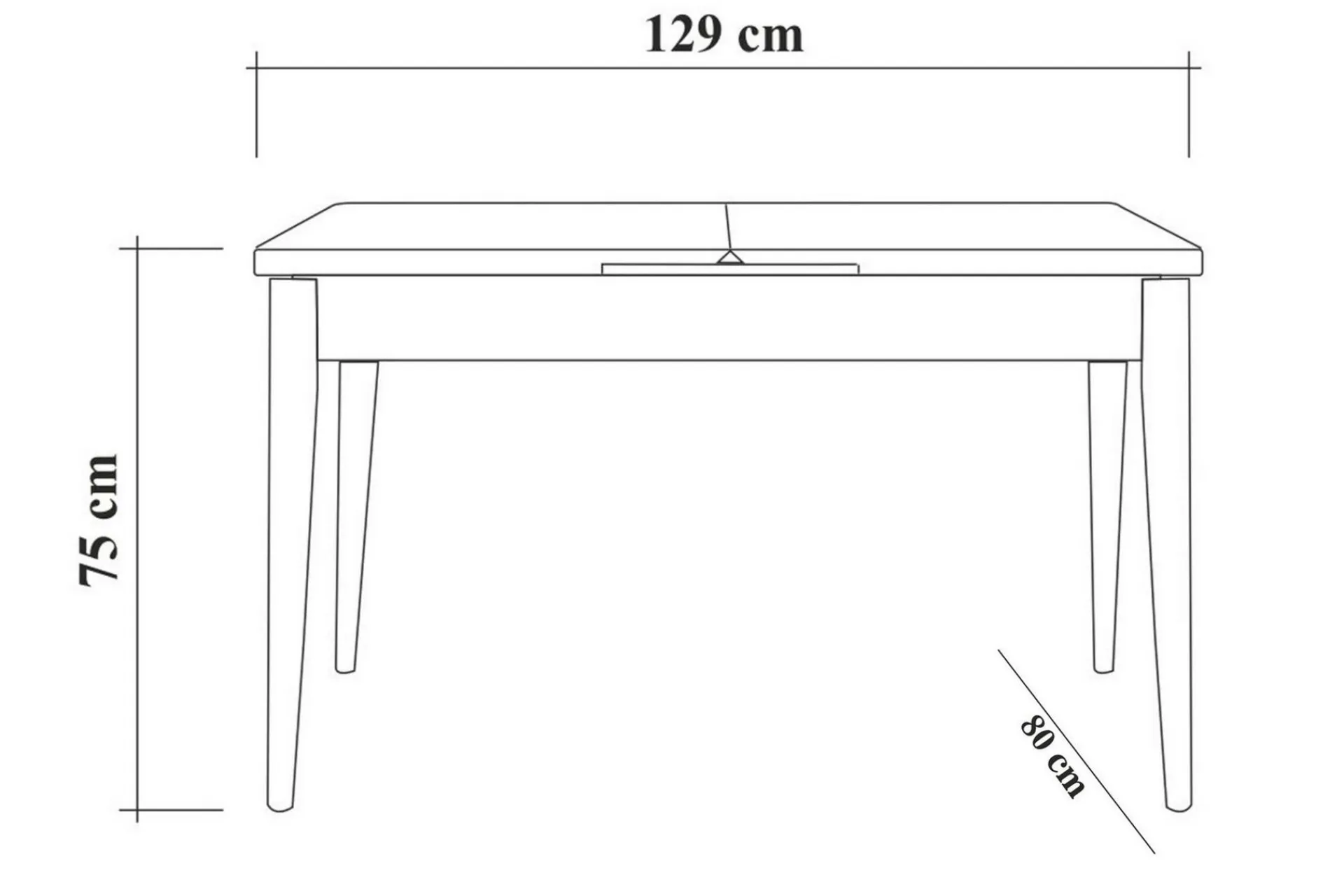 Spisegrupper-Shundrea Spisegruppe 4 deler 75 cm Hvit