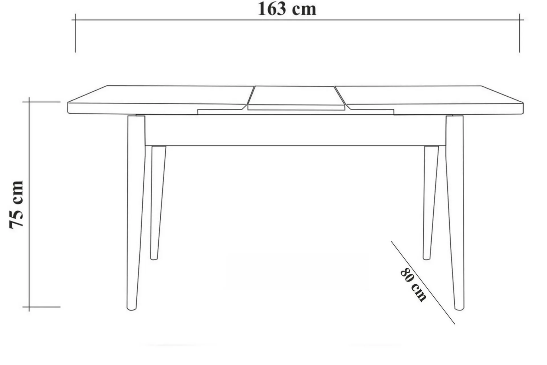 Spisegrupper-Shundrea Spisegruppe 4 deler 75 cm Hvit
