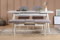 Spisegrupper-Shundrea Spisegruppe 4 deler 75 cm Hvit