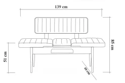 Shundrea Spisegruppe 4 deler 75 cm