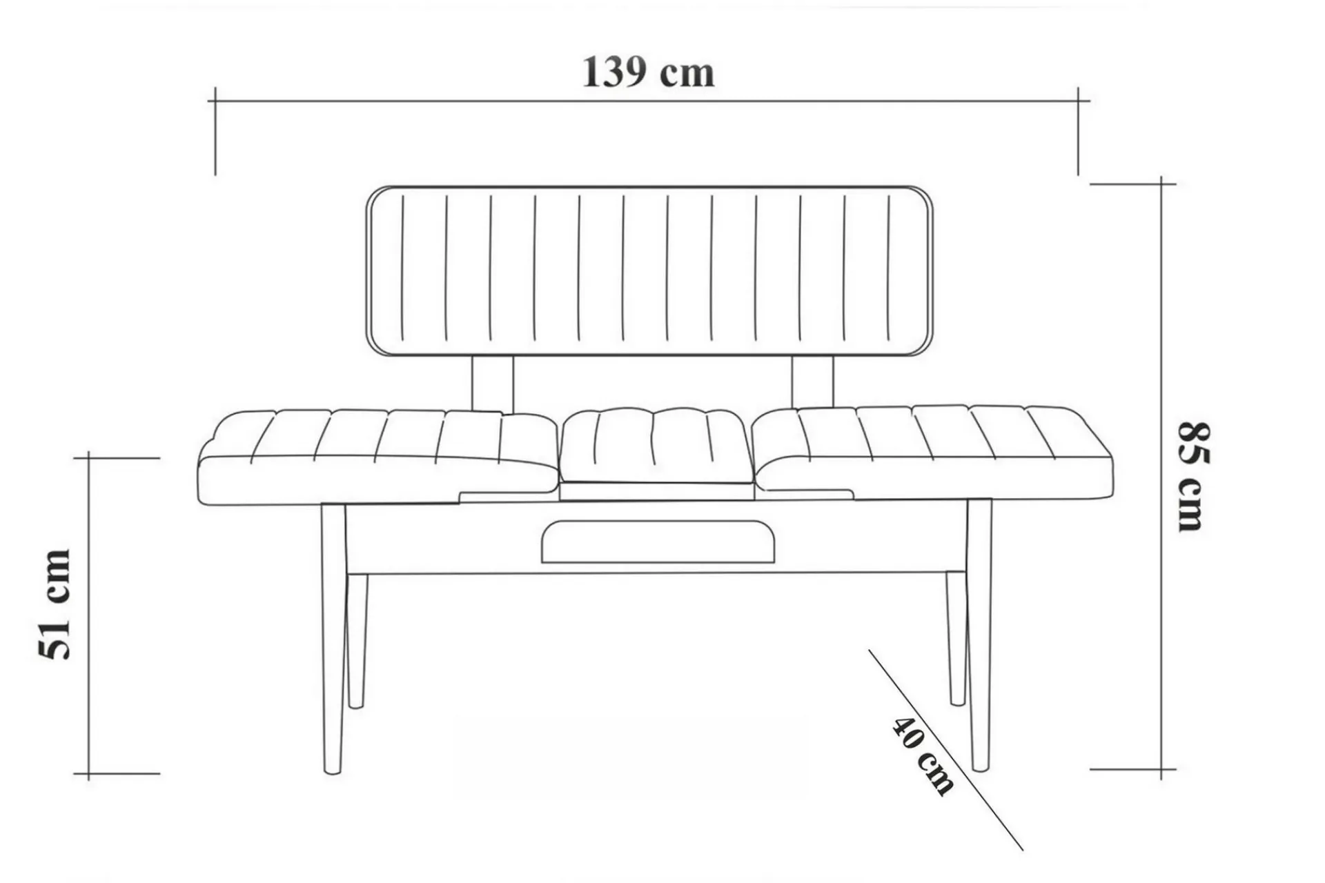 Shundrea Spisegruppe 4 deler 75 cm
