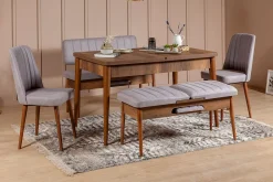 Spisegrupper-Shundrea Spisegruppe 5 deler 75 cm Valnöt