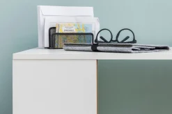 Wohnling Kontorbord-Shuping Skrivebord 120 cm med Oppbevaringshyller Hvit