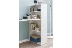 Wohnling Kontorbord-Shuping Skrivebord 120 cm med Oppbevaringshyller Hvit