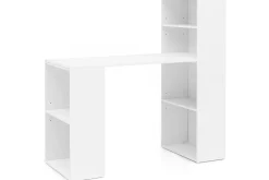 Wohnling Kontorbord-Shuping Skrivebord 120 cm med Oppbevaringshyller Hvit