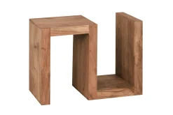 Wohnling Avlastningsbord-Sidebord Heltre, S kube, landlig stil Akasie Brun