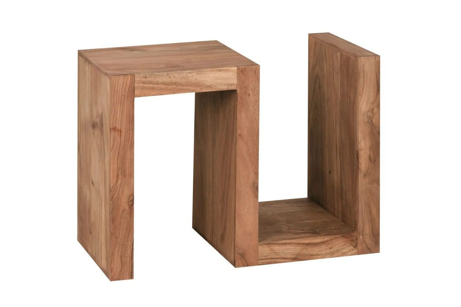 Wohnling Avlastningsbord-Sidebord Heltre, S kube, landlig stil Akasie Brun