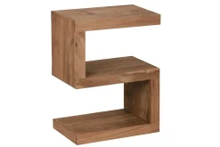 Wohnling Avlastningsbord-Sidebord Heltre, S kube, landlig stil Akasie Brun