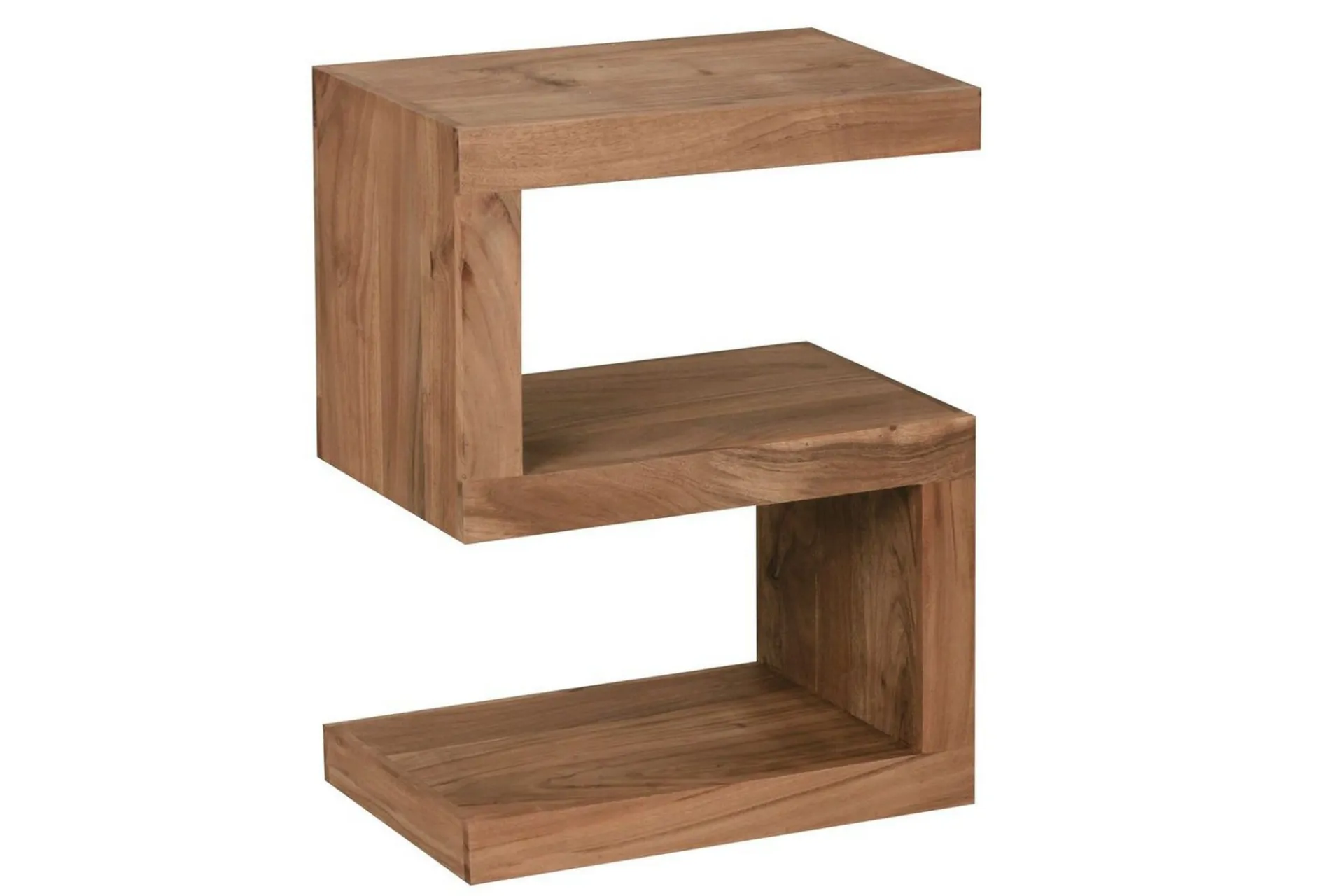 Wohnling Avlastningsbord-Sidebord Heltre, S kube, landlig stil Akasie Brun