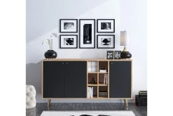 Sideboard & Skjenker-Sidobord Ek|Svart Natur,Antracit