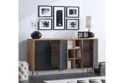 Sideboard & Skjenker-Sidobord Ek|Svart Natur,Antracit