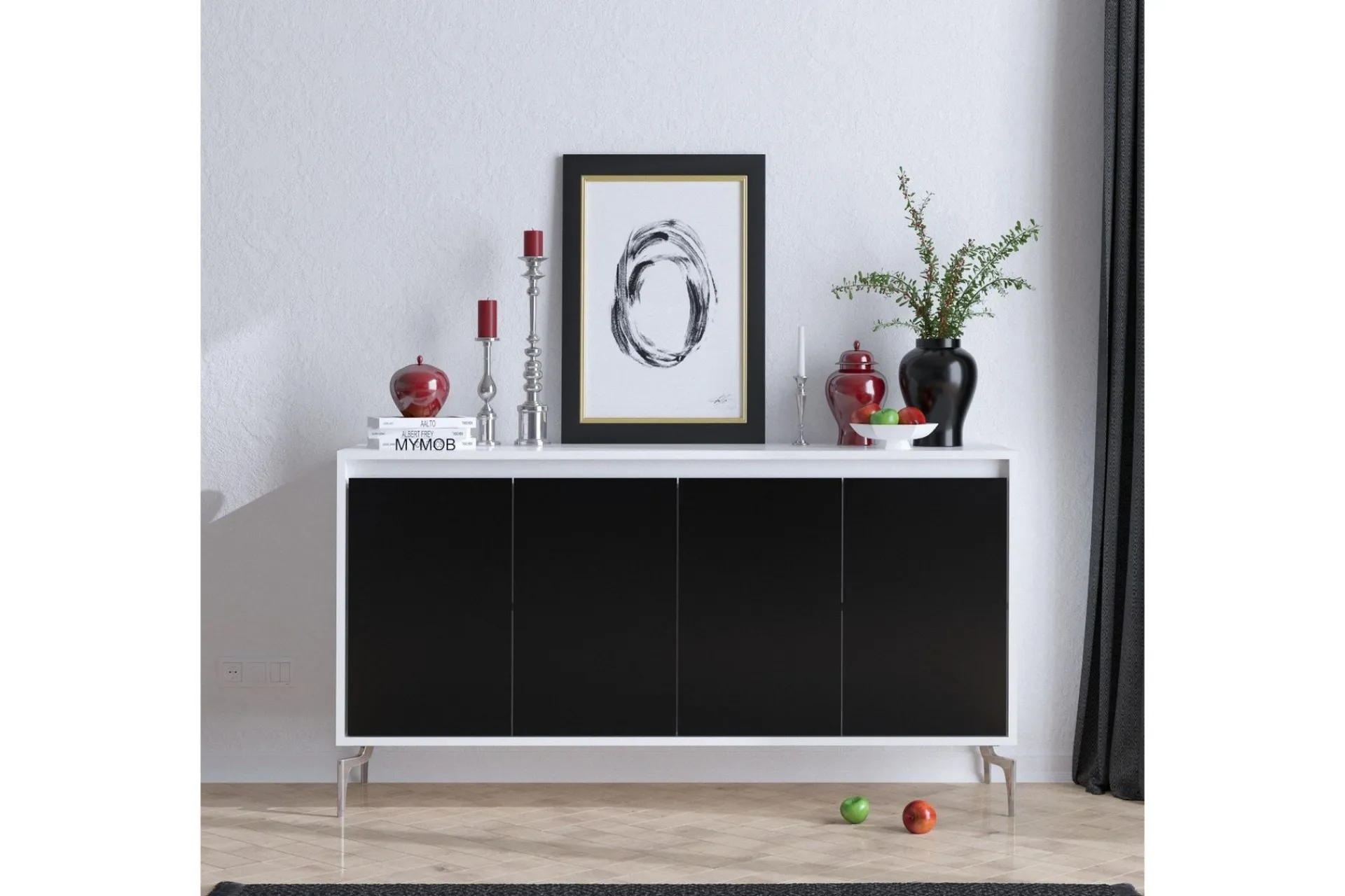Sidobord Svart|Vit