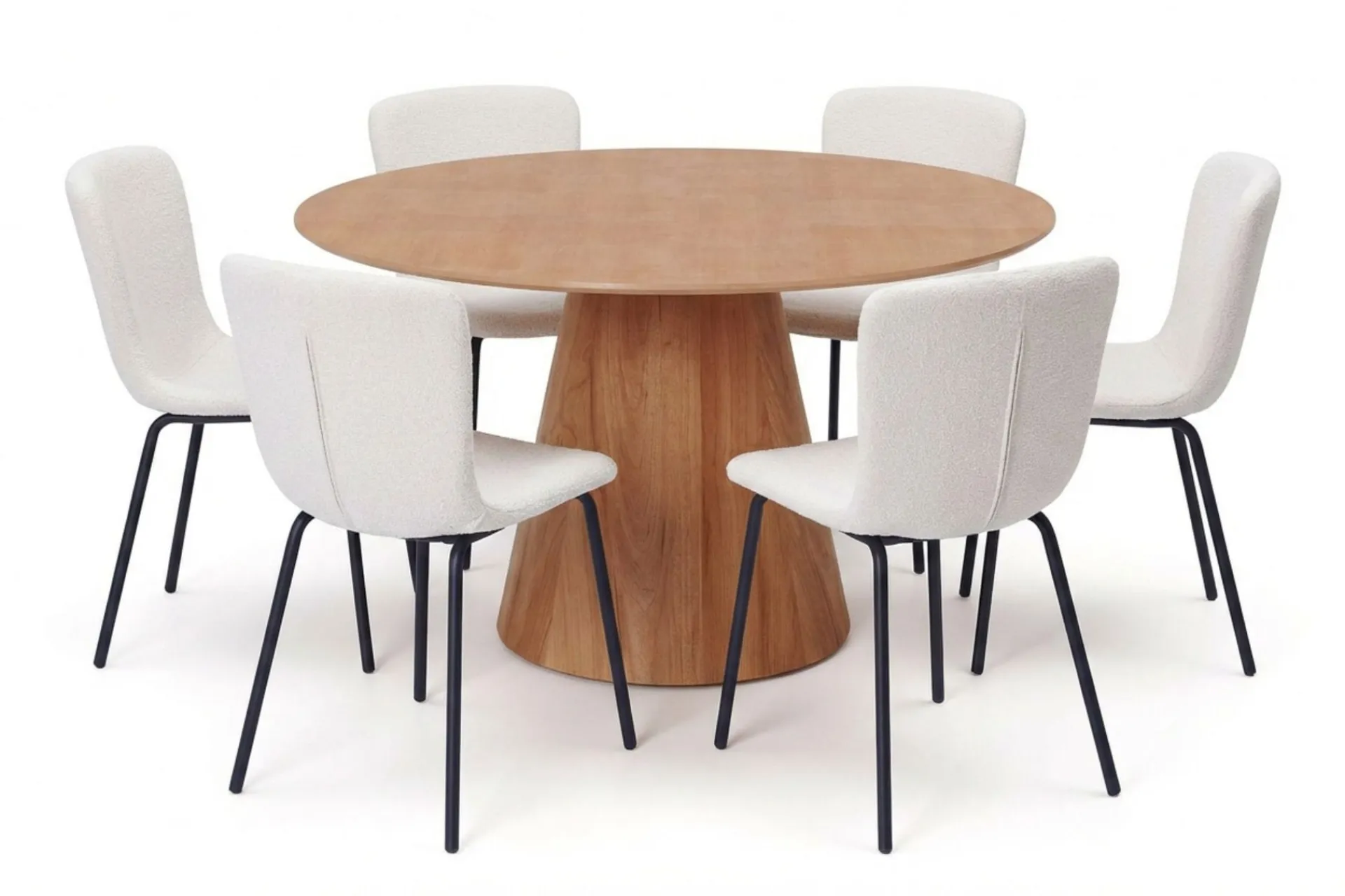 Bark Spisegrupper-Siena spisegruppe rund 130 cm med 6 Katy spisestoler Eik