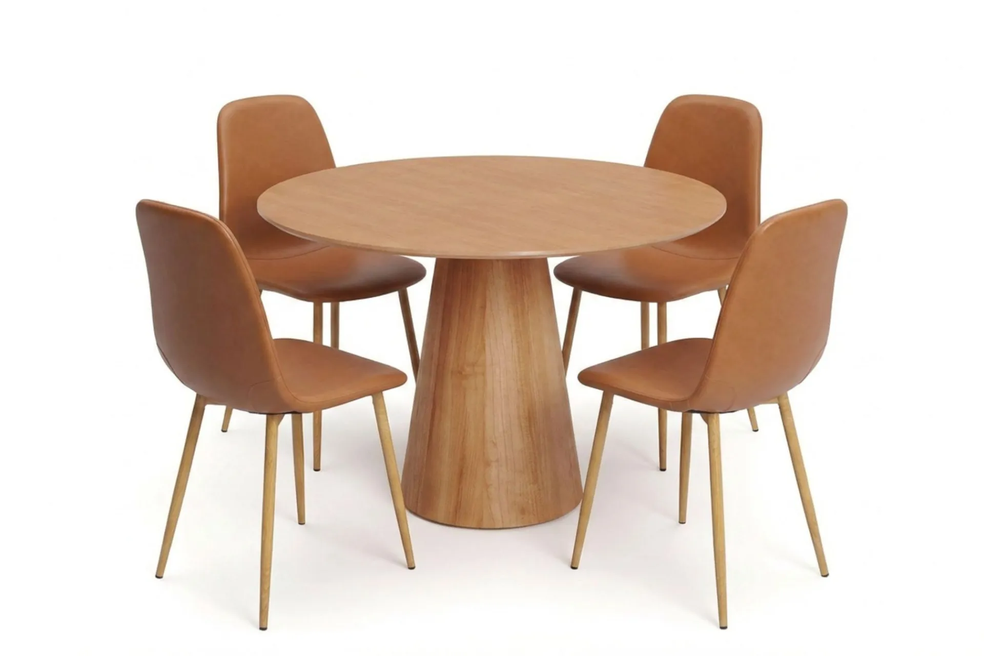 Bark Spisegrupper-Siena spisegruppe rund 110 cm med 4 Nibe spisestoler Eik