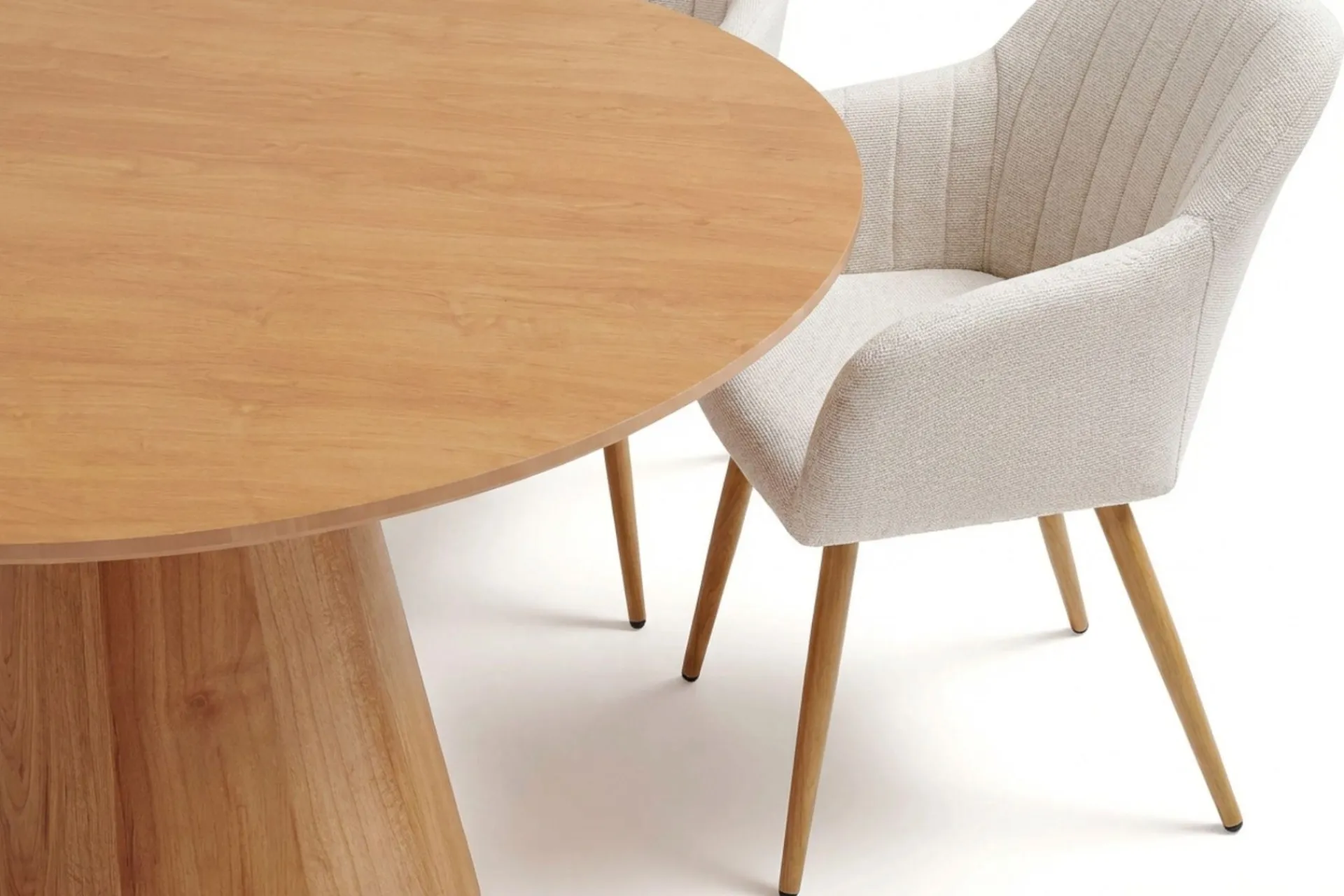 Bark Siena spisegruppe rund 110 cm med 4 Filippa spisestoler