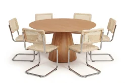 Bark Spisegrupper-Siena spisegruppe rund 130 cm med 6 Build spisestoler Eik