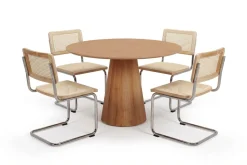 Bark Siena spisegruppe rund 110 cm med 4 Molly spisestoler