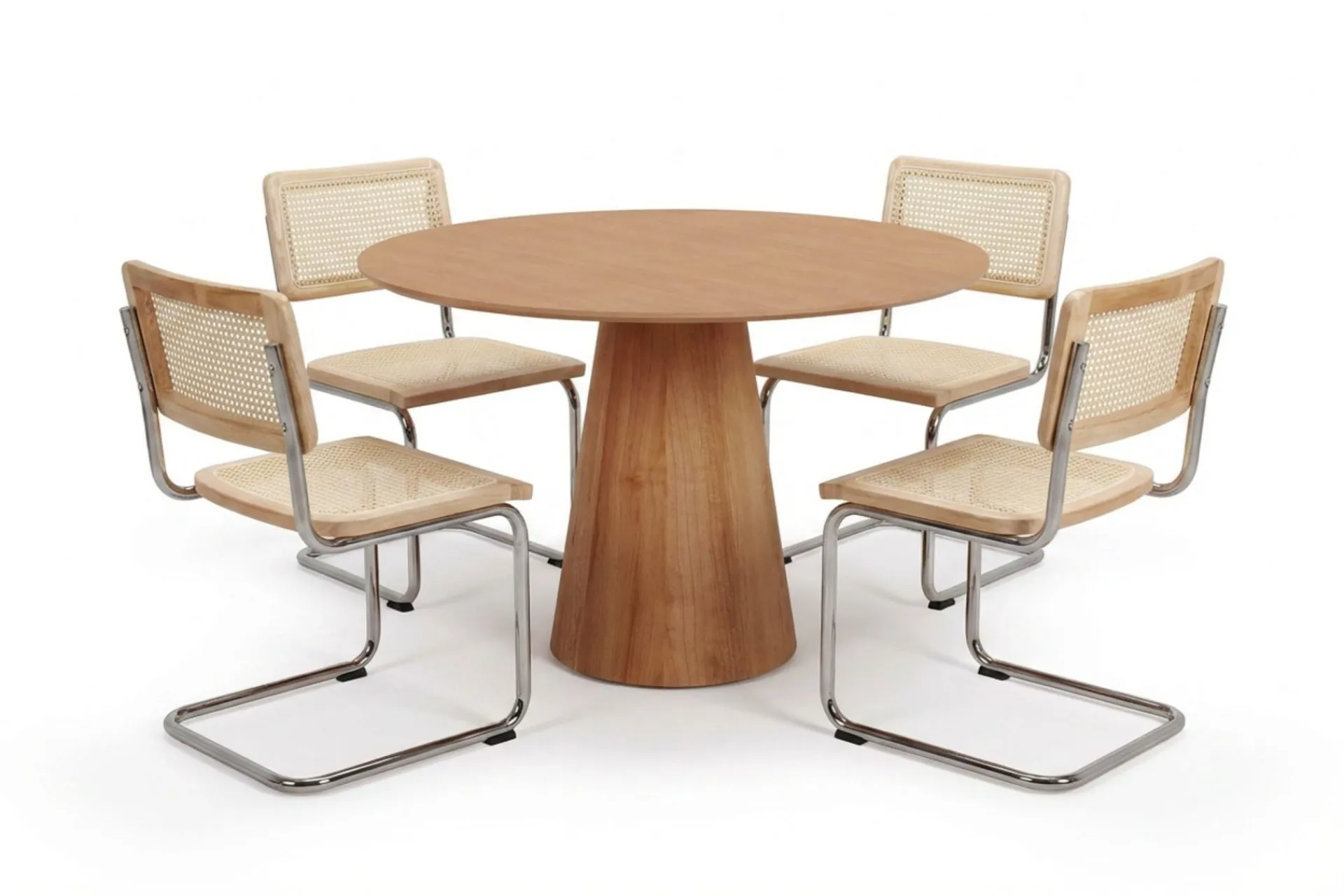 Bark Siena spisegruppe rund 110 cm med 4 Molly spisestoler