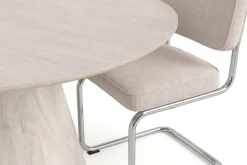 Bark Siena spisegruppe rund 130 cm med 6 Milva spisestoler