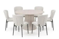 Bark Siena spisegruppe rund 130 cm med 6 Elsie spisestoler