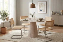Bark Siena spisegruppe rund 110 cm med 4 Build spisestoler