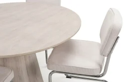 Bark Siena spisegruppe rund 110 cm med 4 Milva spisestoler