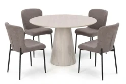 Bark Siena spisegruppe rund 110 cm med 4 Elsie spisestoler