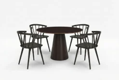 Bark Siena spisegruppe rund 110 cm med 4 Tyrö spisestoler