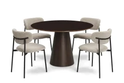 Bark Spisegrupper-Siena spisegruppe rund 110 cm med 4 Lucy spisestoler Røkt eik