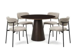 Bark Spisegrupper-Siena spisegruppe rund 110 cm med 4 Lucy spisestoler Røkt eik