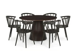 Bark Siena spisegruppe rund 130 cm med 6 Tyrö spisestoler