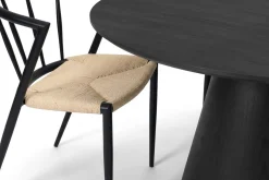 Bark Spisegrupper-Siena spisegruppe rund 130 cm med 6 Winston spisestoler Svart