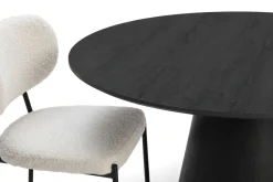 Bark Spisegrupper-Siena spisegruppe rund 130 cm med 6 Gemmiano spisestoler Svart