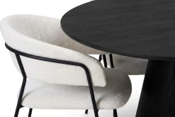 Bark Siena spisegruppe rund 110 cm med 4 Karol spisestoler