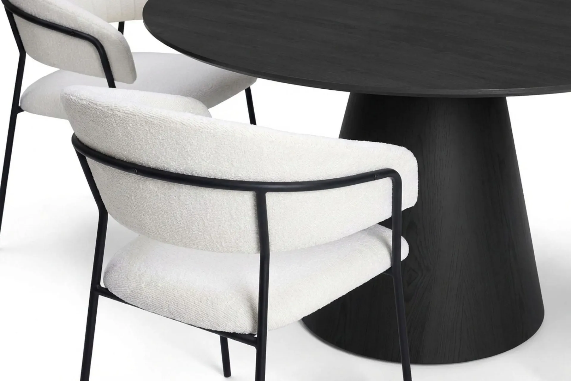 Bark Spisegrupper-Siena spisegruppe rund 130 cm med 6 Karol spisestoler Svart